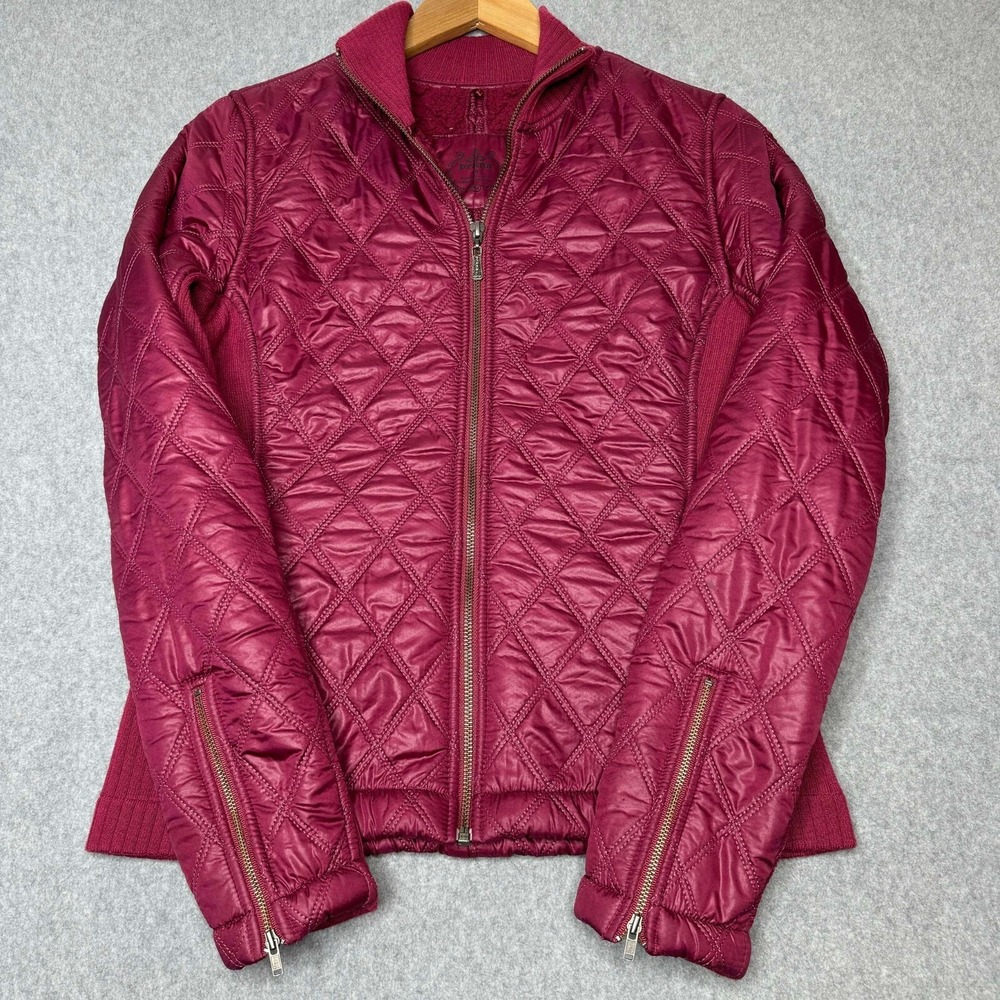 PRANA Diva Sherpa Lined Full Zip Insulated Jacket Women's Size Medium Magenta